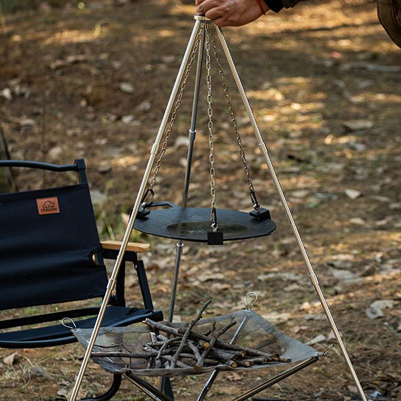 Camping Cooking One Pot - Trípode de aluminio para hoguera de