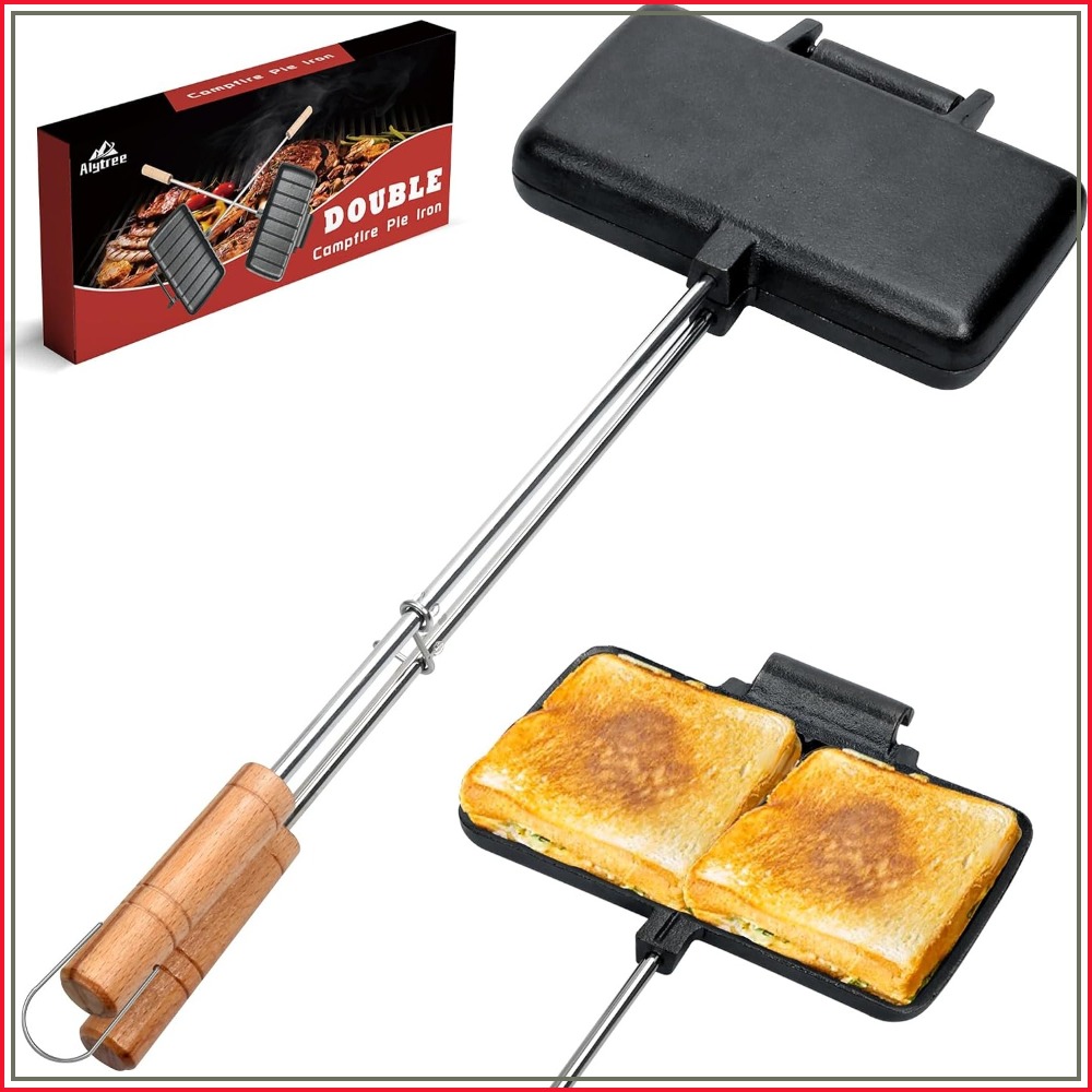 Camping Cooking Cast Iron - Planchas Dobles para Tarta de Hierro