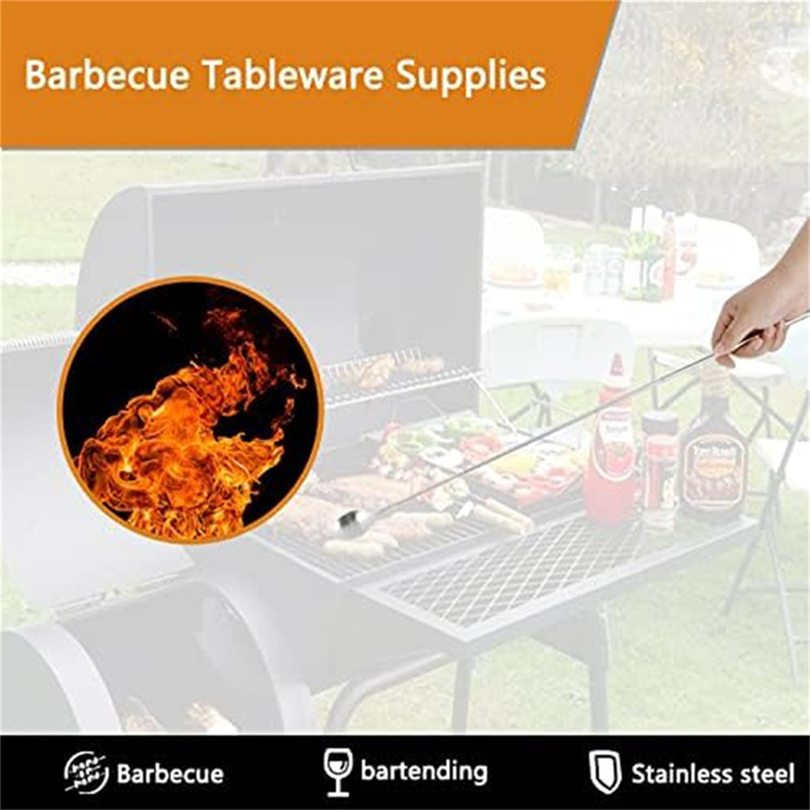 Camping Cooking Kitchen Set - Utensilios telescópicos para barbacoa, tenedor y