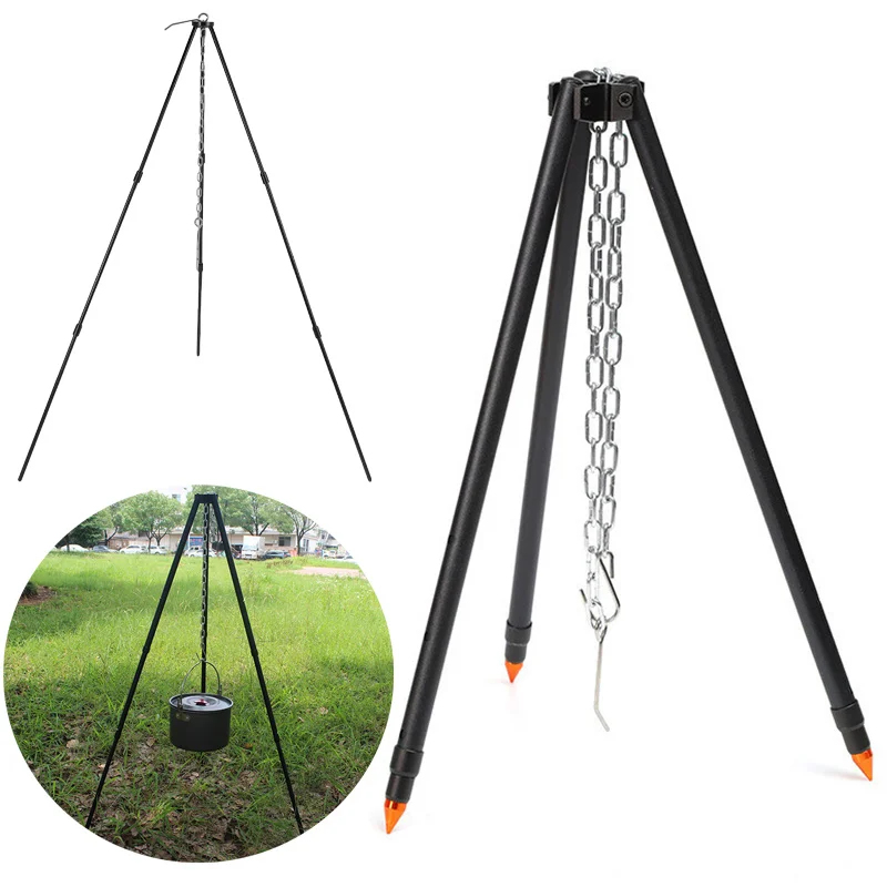 Camping Cooking One Pot - Trípode portátil ajustable para colgar ollas