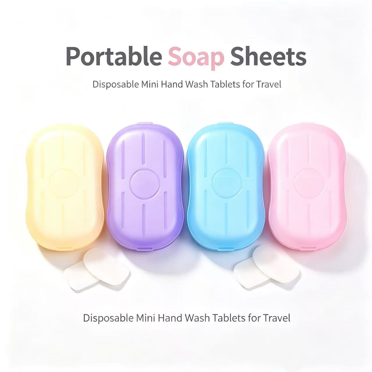 Biodegradable Soap Camp - 3 Hojas de Jabón Portátiles, Mini