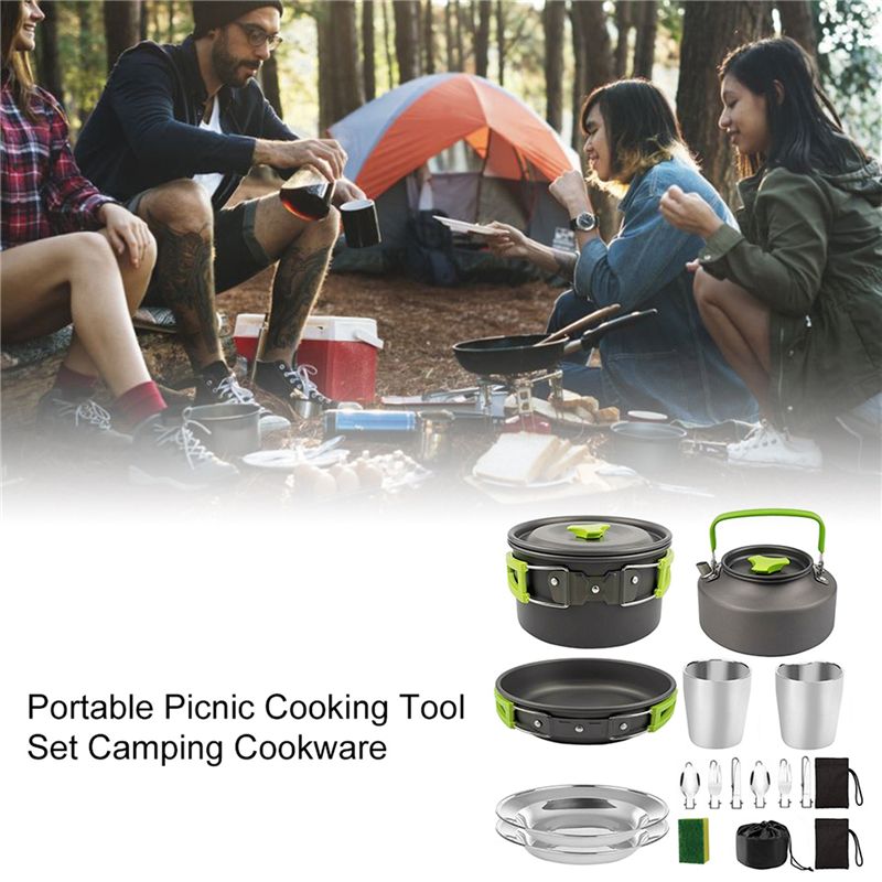 【COMPADORES】Utensilios de coci - Camping Cooking Pots And Pans reseña y precio