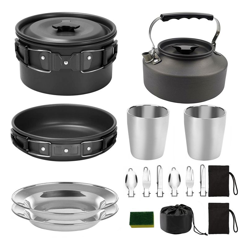 【COMPADORES】Utensilios de coci - Camping Cooking Pots And Pans reseña y precio