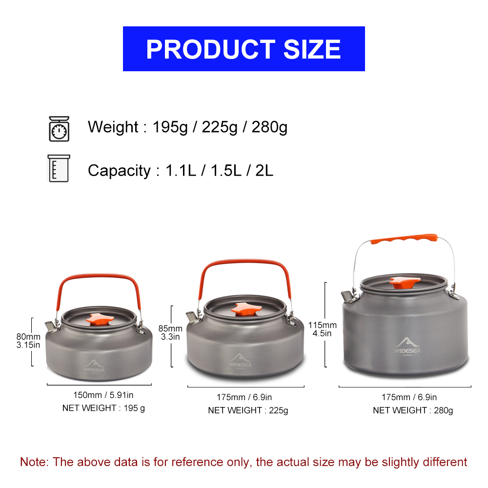 Wideea-hervidor de agua para a - Camping Cooking Tin reseña y precio