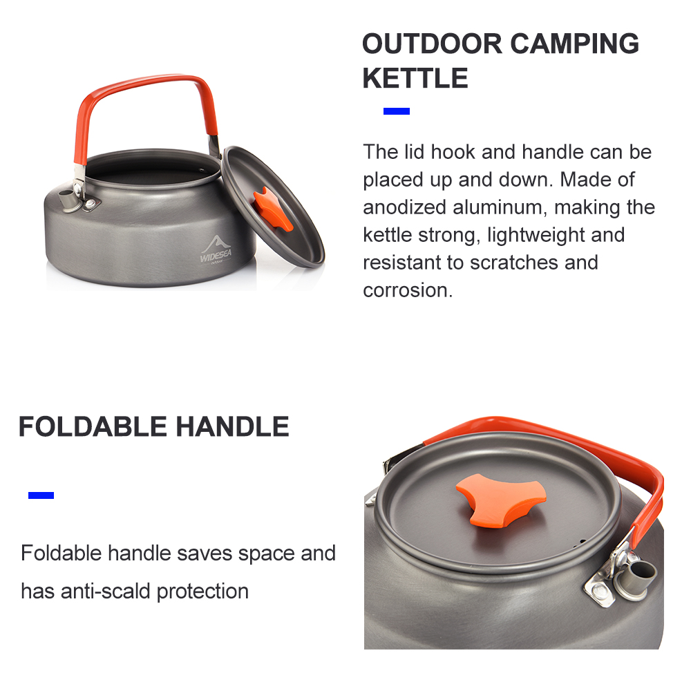 Wideea-hervidor de agua para a - Camping Cooking Tin reseña y precio