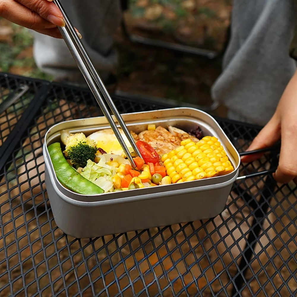 Vajilla ultraligera para acamp - Camping Cooking Box Set reseña y precio