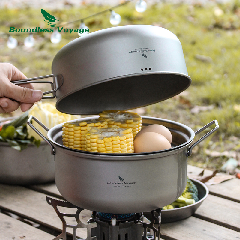 Olla de vapor de titanio Bound - Camping Cooking Pots And Pans reseña y precio