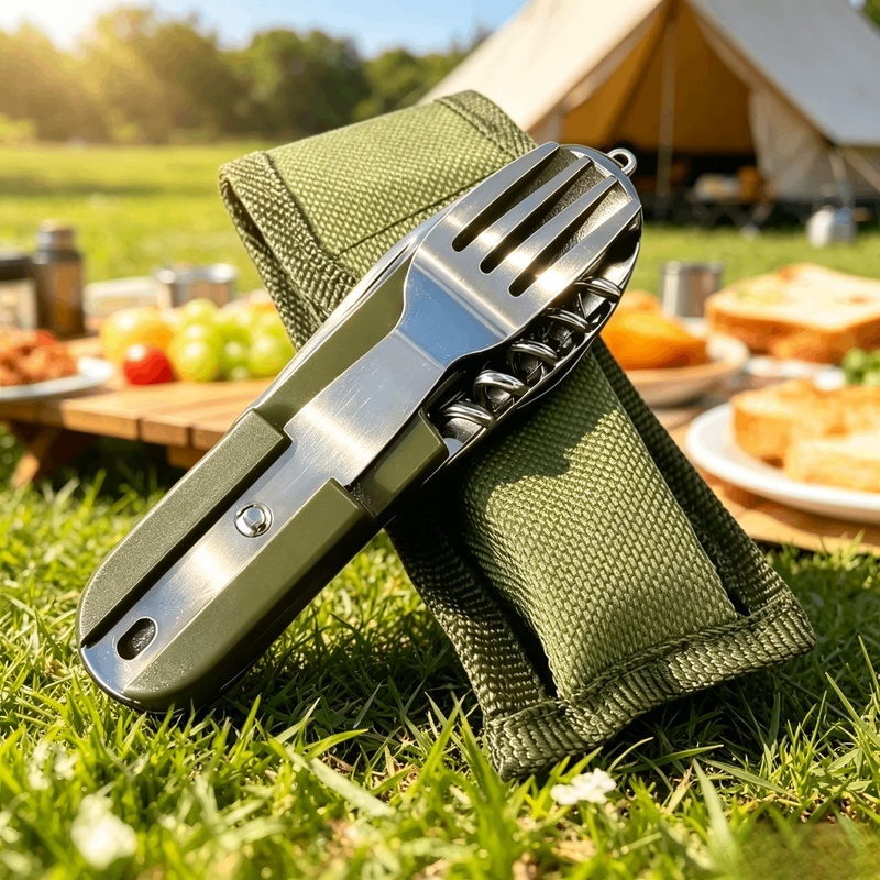 Juego de Cubiertos de Acero In - Camping Cooking Knife Set reseña y precio