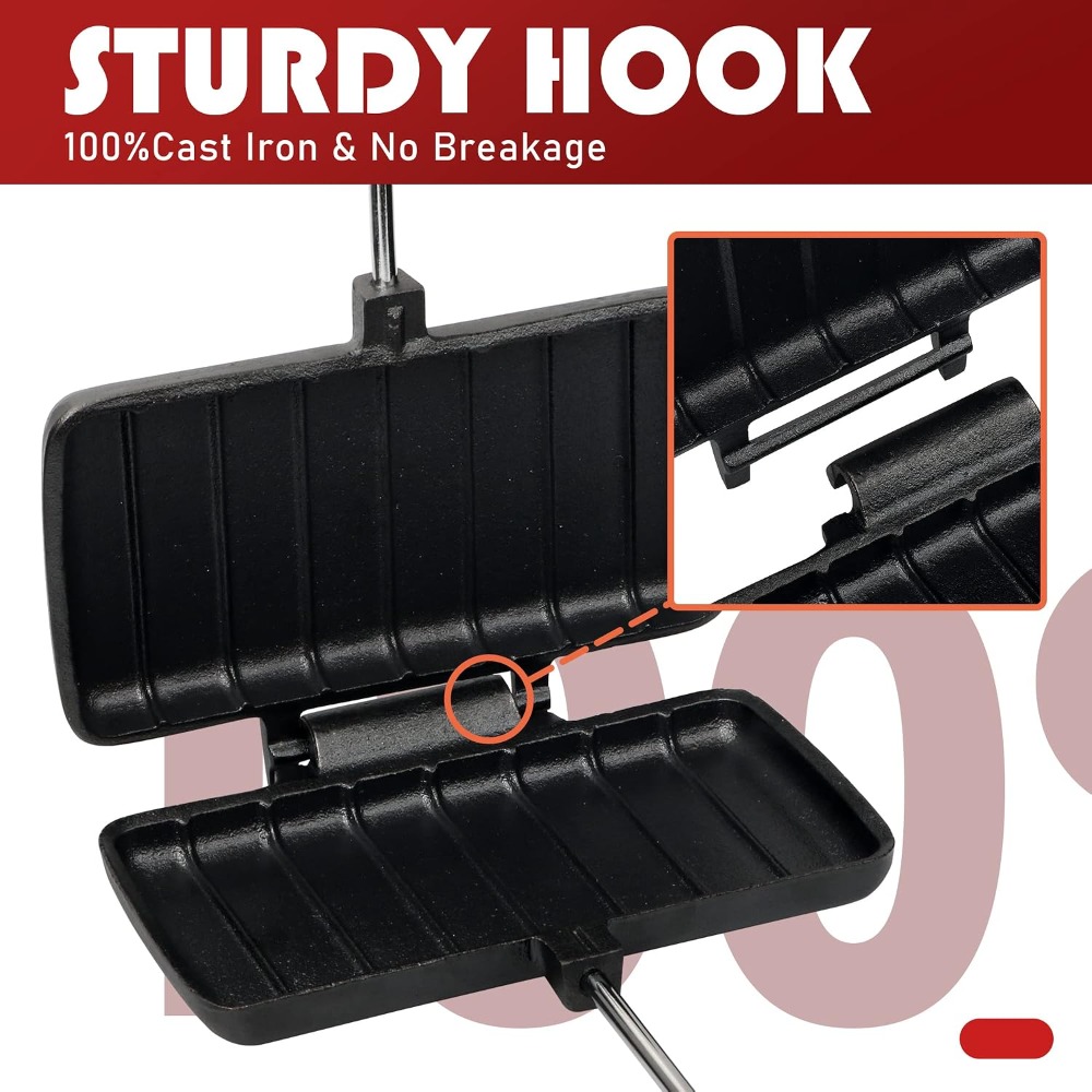 Planchas Dobles para Tarta de  - Camping Cooking Cast Iron reseña y precio