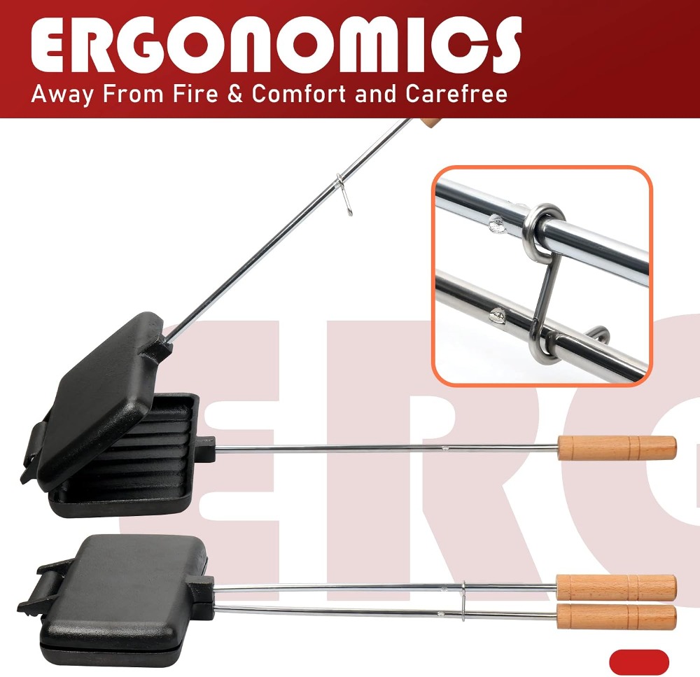 Planchas Dobles para Tarta de  - Camping Cooking Cast Iron reseña y precio