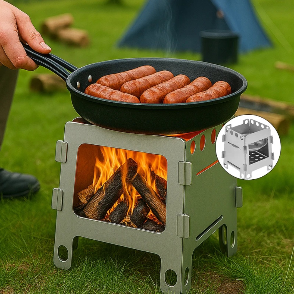 Horno de Camping, estufa de le - Camping Cooking Windshield reseña y precio