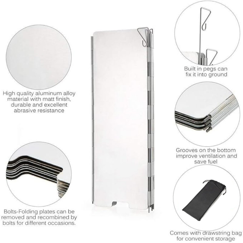 Protectores de Viento Ultralig - Camping Cooking Windshield reseña y precio