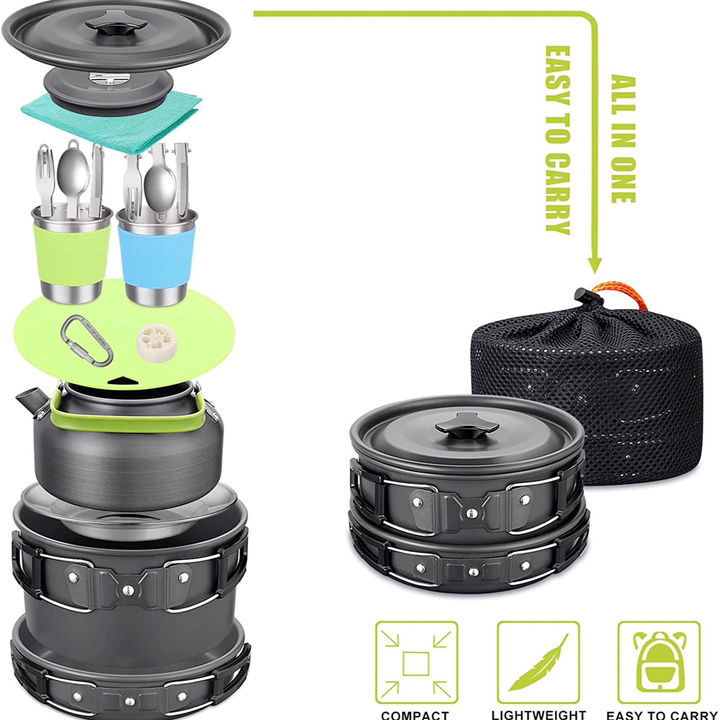 Juego Completo de Cocina para  - Camping Cooking Kettle reseña y precio