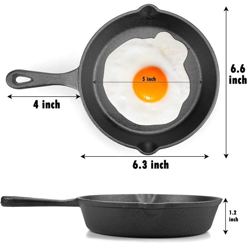 Sartén de hierro fundido de 6  - Camping Cooking Cast Iron reseña y precio