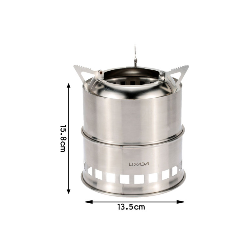 Lixada-estufa de leña de acero - Camping Cooking Windshield reseña y precio