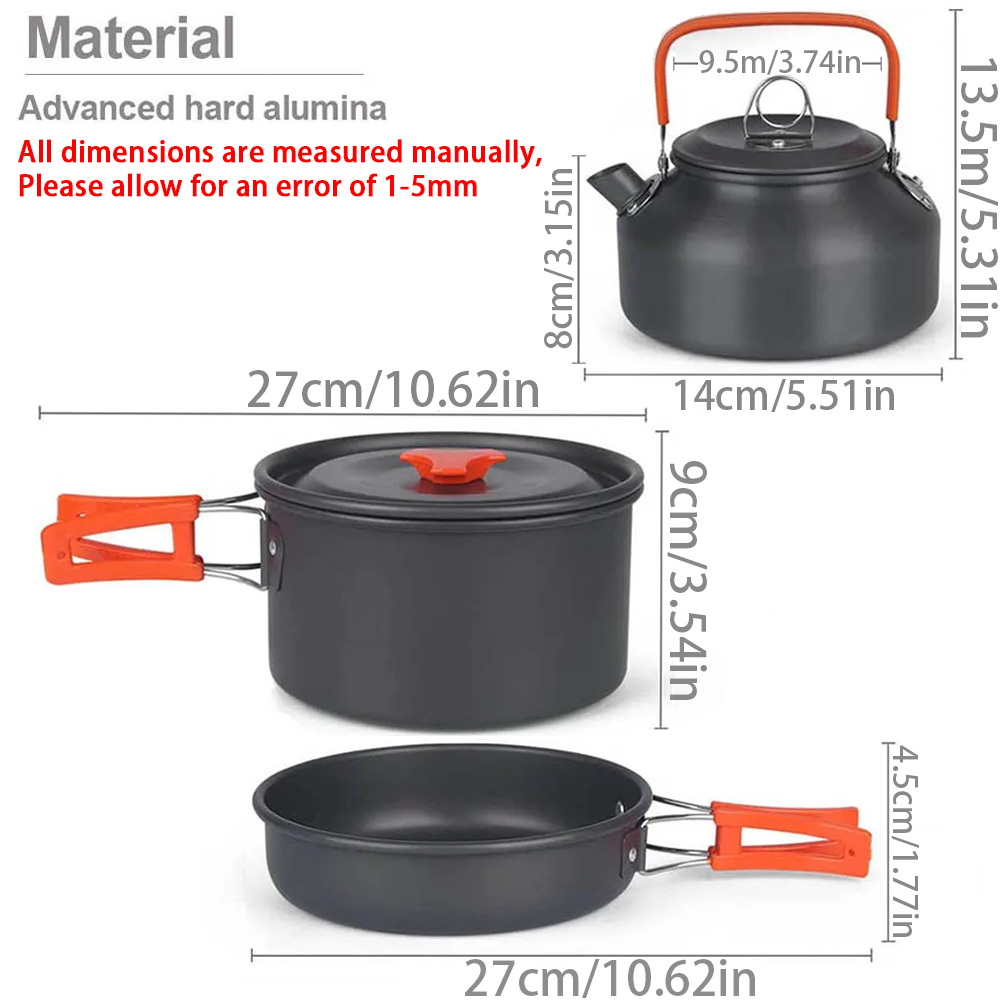 1 Uds./1 Juego de utensilios d - Camping Cooking Pots And Pans reseña y precio