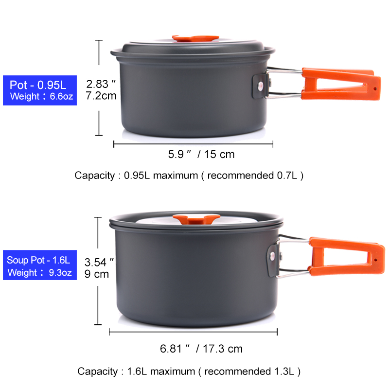 Widesea-Juego de utensilios de - Camping Cooking Pots And Pans reseña y precio