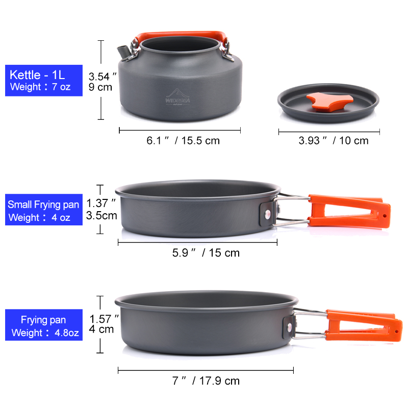 Widesea-Juego de utensilios de - Camping Cooking Pots And Pans reseña y precio