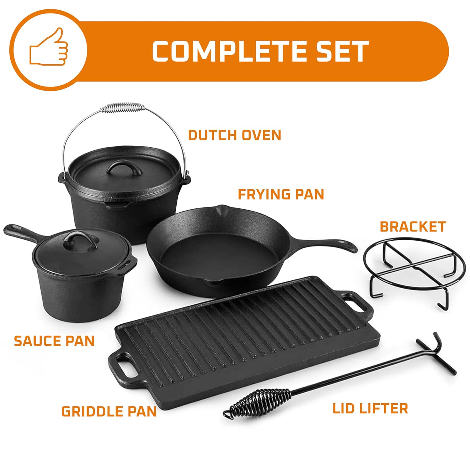 Juego de cocina para acampar d - Camping Cooking Cast Iron reseña y precio