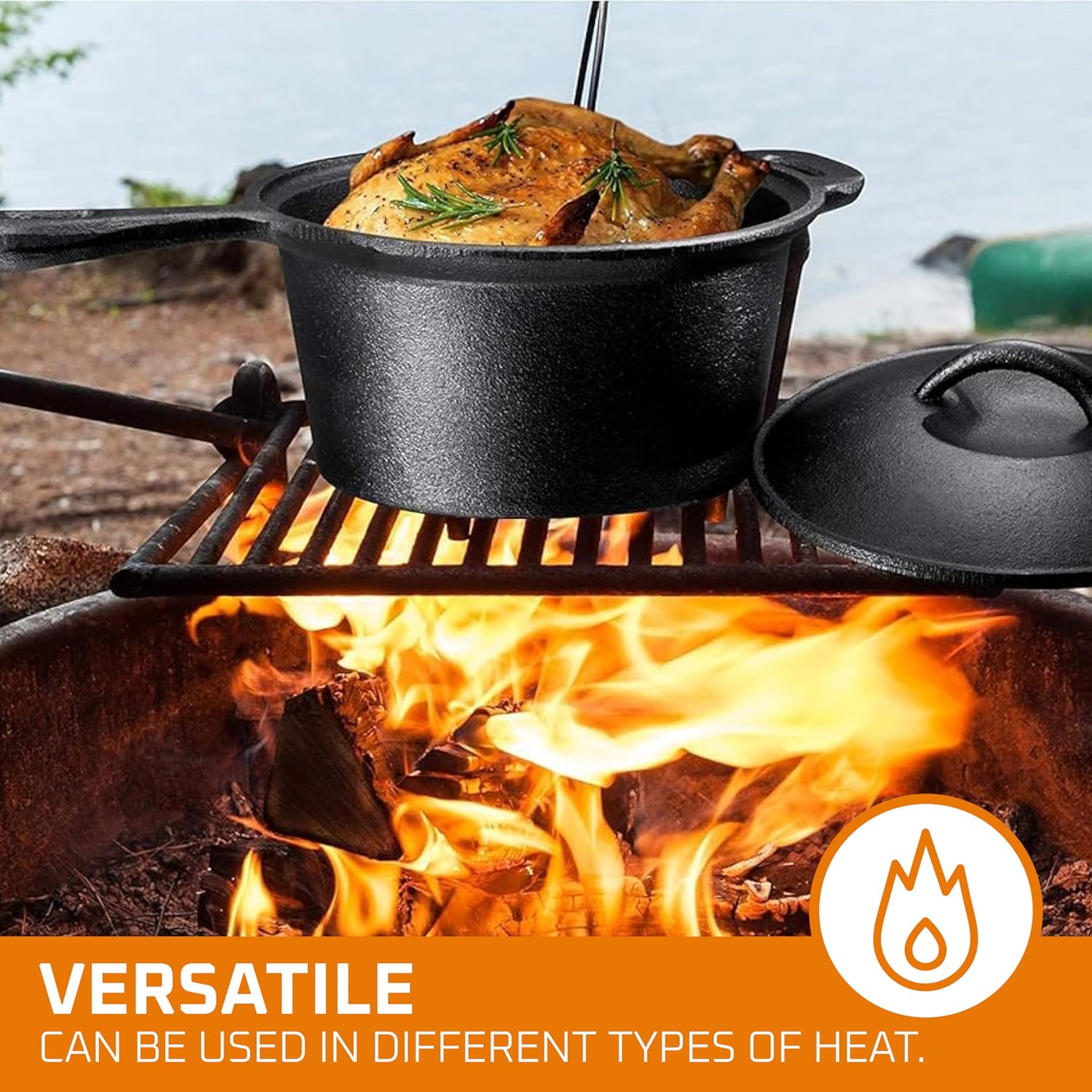 Juego de cocina para acampar d - Camping Cooking Cast Iron reseña y precio