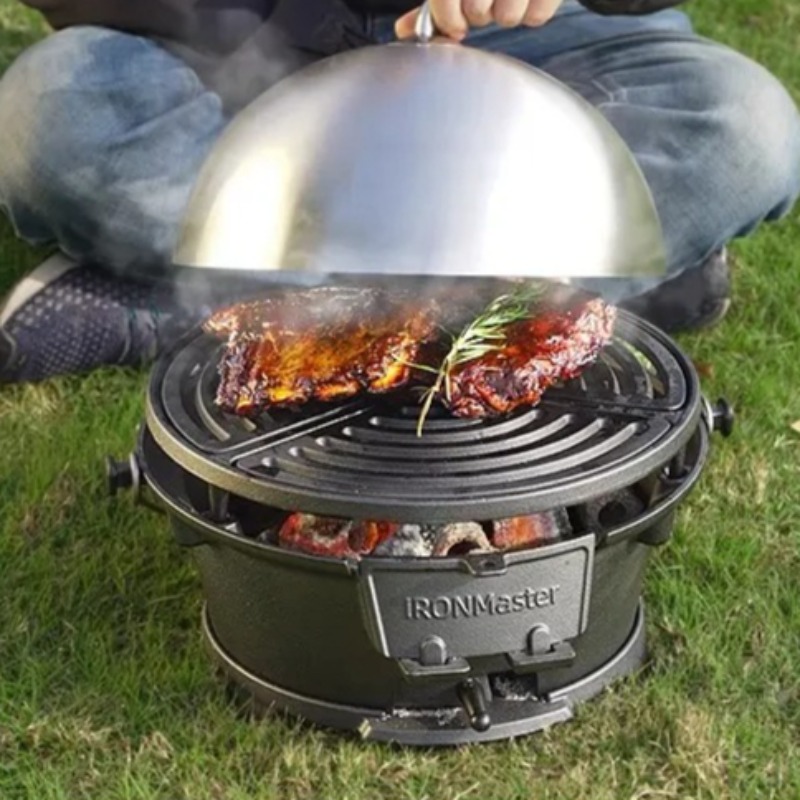 Parrilla de carbón redonda, ba - Camping Cooking Cast Iron reseña y precio