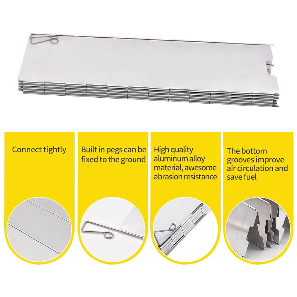 Parabrisas de aluminio de 8 pl - Camping Cooking Windshield reseña y precio