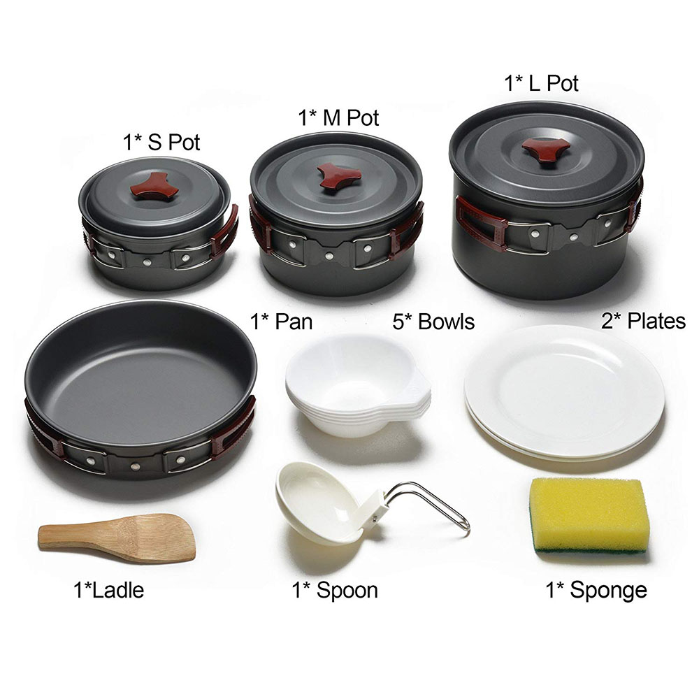 Kit de utensilios de cocina pa - Camping Cooking Pots And Pans reseña y precio