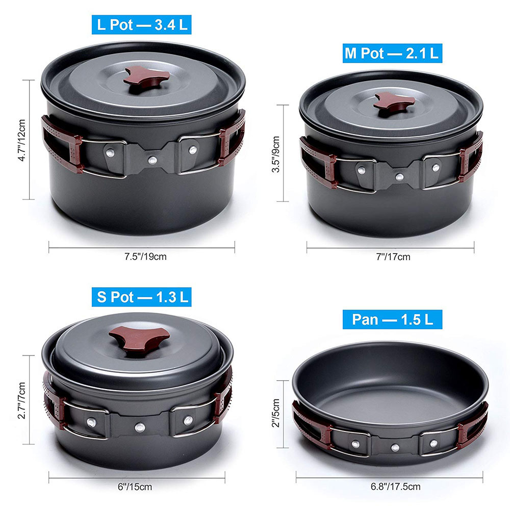 Kit de utensilios de cocina pa - Camping Cooking Pots And Pans reseña y precio